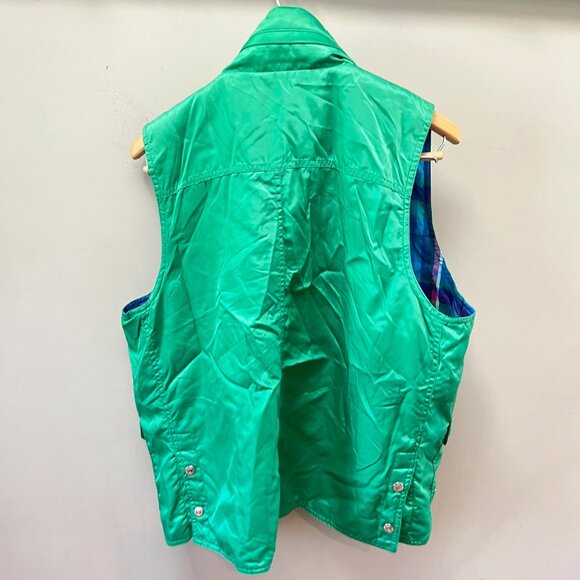Lauren RL67 Green Nylon Vest W/ Plaid Cotton Lining Marine & Sailing Team Size M - Picture 8 of 9